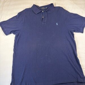 Polo Ralph Lauren Mens XLT Tall Navy Polo Shirt Light Blue Pony